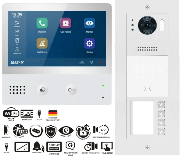 Vier Familienhaus IP Video Sprechanlage 4Familien IP Videotürsprechanlage Lan Türsprechanlage